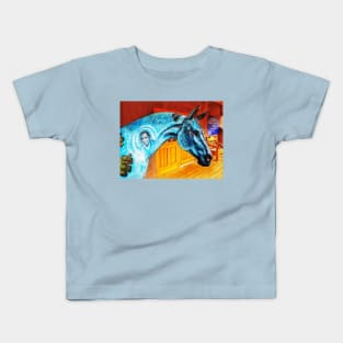 Blue Horse Kids T-Shirt